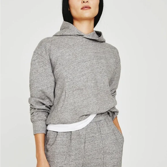 NWT AG Jeans Adriano Goldschmied Nova Cotton Vintage Hoodie Moflog Light Gray XS - Picture 9 of 13